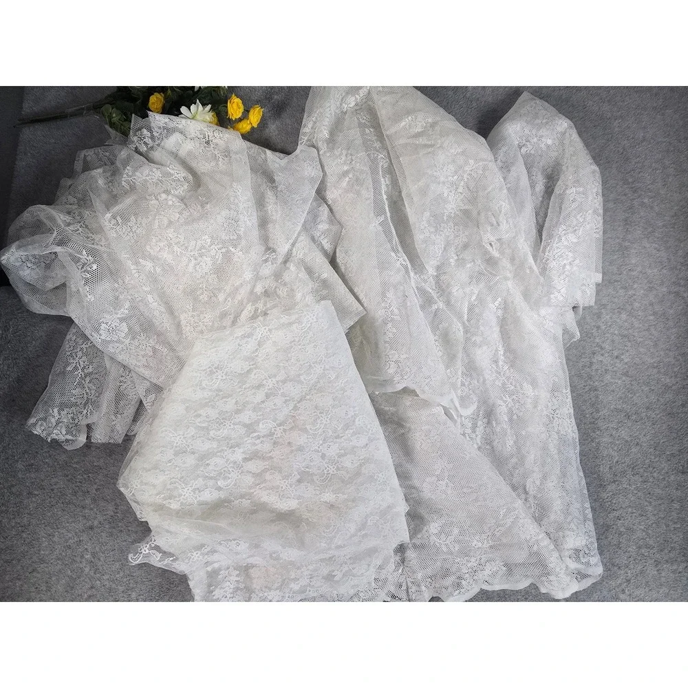 Vintage Fabric Scrap Lot 13lb Floral Lace Mod Retro Cotton Mixed Prints & Sizes